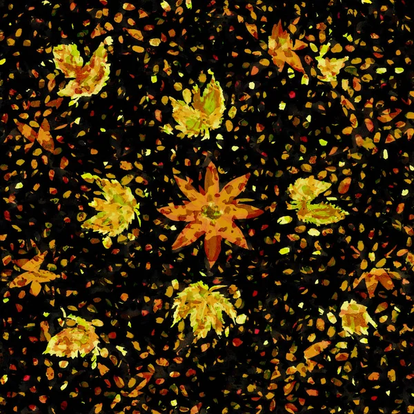 Kwiaty Akwarela Grafika Czarnym Tle Ręcznie Rysowane Ilustracja — Zdjęcie stockowe