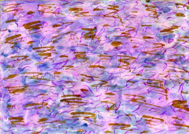 Arkaplan olarak soyut suluboya vuruşları, el çizimi yaratıcı sanat eserleri