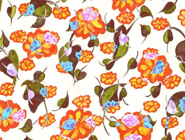Jesienne Kwiaty Akwarela Grafika Jako Tło Kolorowe Strony Rysowane Ilustracja — Zdjęcie stockowe