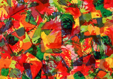 Arkaplan olarak soyut suluboya vuruşları, el çizimi yaratıcı sanat eserleri