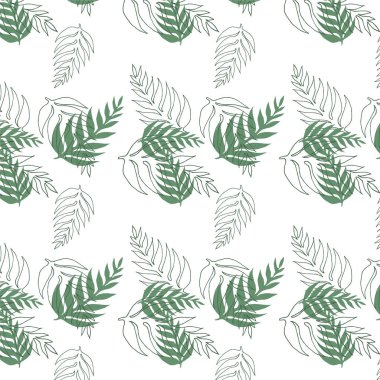 Tropikal desen bırakır. Tekstil veya duvar kağıdı tasarım. Vektör.