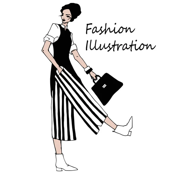 Geschäftsfrau Grafische Mode Illustration Vektor — Stockvektor