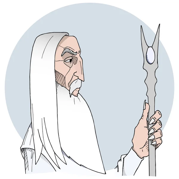 Волшебник Палкой Векторная Иллюстрация — стоковый вектор