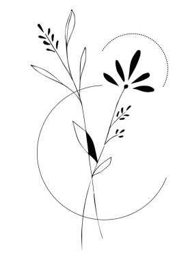 Çiçek dövme tasarım. Çizilmiş vektör çizim el.