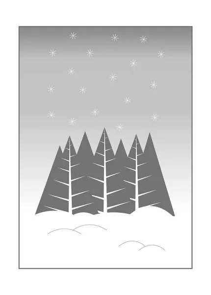 Frohe Weihnachten Und Ein Gutes Neues Jahr 2019 Wald Vektorillustration — Stockvektor