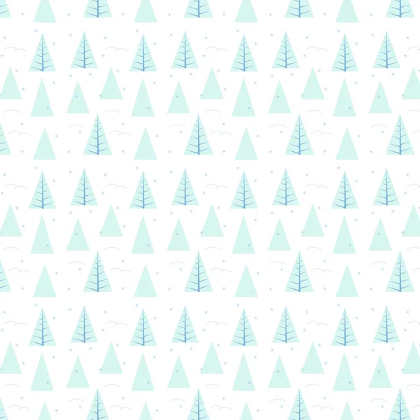 Padrão Inverno Floresta Árvores Natal Texturas Ilustração Vetorial — Vetor de Stock
