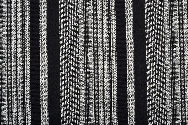 Texture tissu rayé noir et blanc — Photo