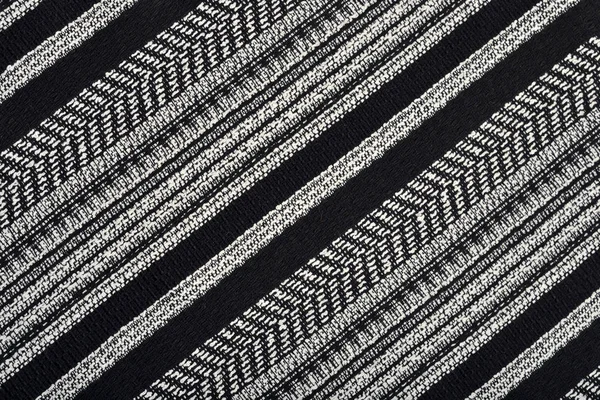 Textura de tela rayada en blanco y negro — Foto de Stock