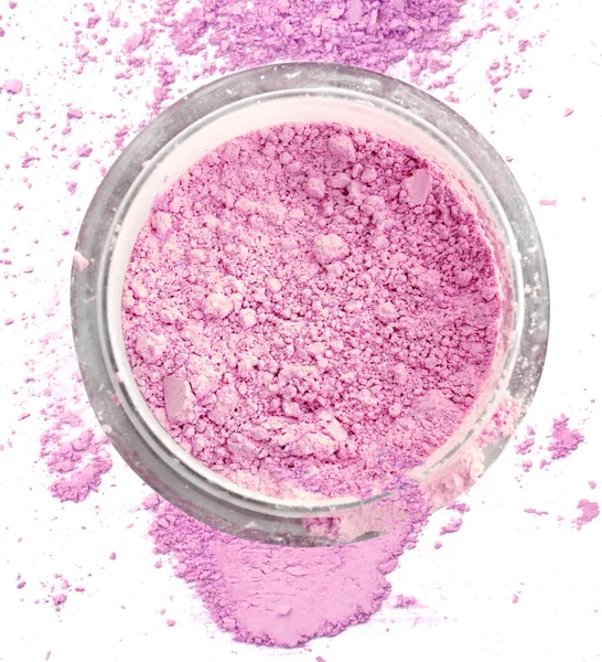 淡紫色粉末化妆盒白色 — 图库照片