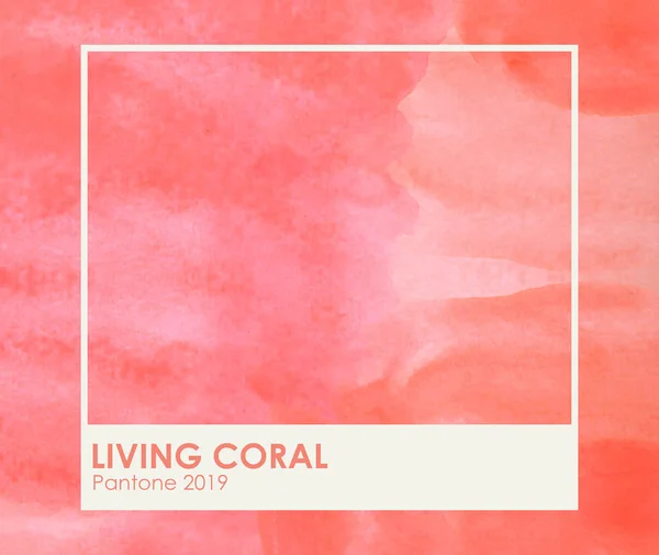 Brush Paint Texture Paper Living Coral Color Year 2019 Livingcoral — Stock Photo, Image