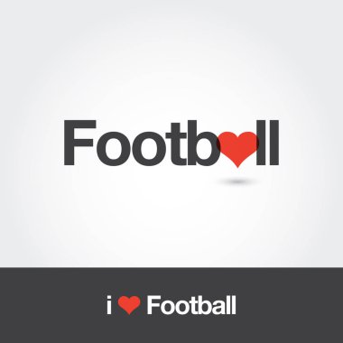 Logo futbol kalp ile. Düzenlenebilir vektör logo tasarımı. 