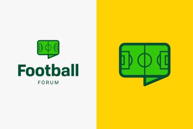 Futbol futbol alanı logosunu görmeniz gerekir. Düzenlenebilir vektör logo tasarımı. 