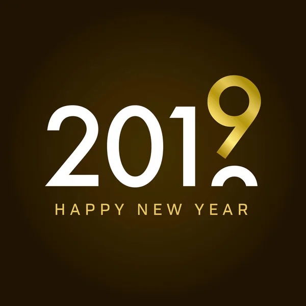 Happy New Year 2019 Card Movement Type Editable Vector Design — Stock Vector