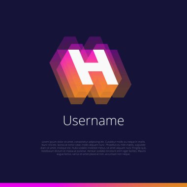 H, monogram logo. Şirket ve girişimci için düzenlenebilir vektör grafik tasarım öğeleri.