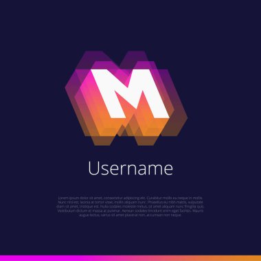 M, monogram logo. Şirket ve girişimci için düzenlenebilir vektör grafik tasarım öğeleri.
