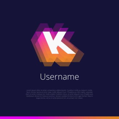 K, monogram logo. Şirket ve girişimci için düzenlenebilir vektör grafik tasarım öğeleri.