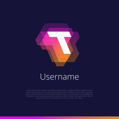 T, monogram logo. Şirket ve girişimci için düzenlenebilir vektör grafik tasarım öğeleri.