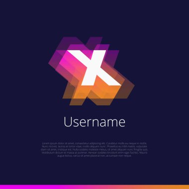 X, monogram logo. Şirket ve girişimci için düzenlenebilir vektör grafik tasarım öğeleri.