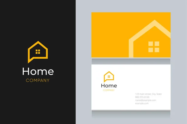 Bubble House Logo Business Card Template Vector Graphic Design Elements Stock Illustration