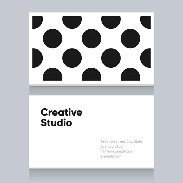 Business Card Template Black White Pattern Background Version Vector Graphic — Stock Vector