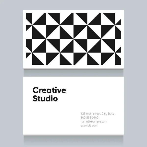 Business Card Template Black White Pattern Background Version Vector Graphic — Stock Vector