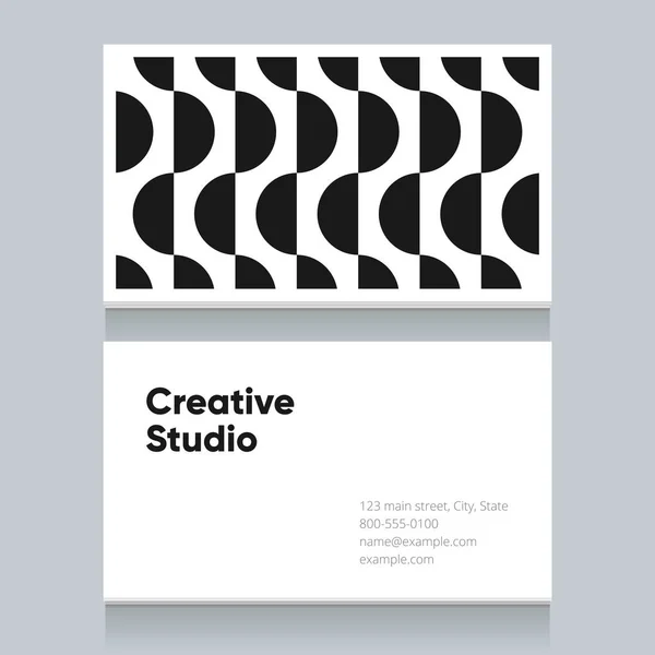 Business Card Template Black White Pattern Background Version Vector Graphic — Stock Vector