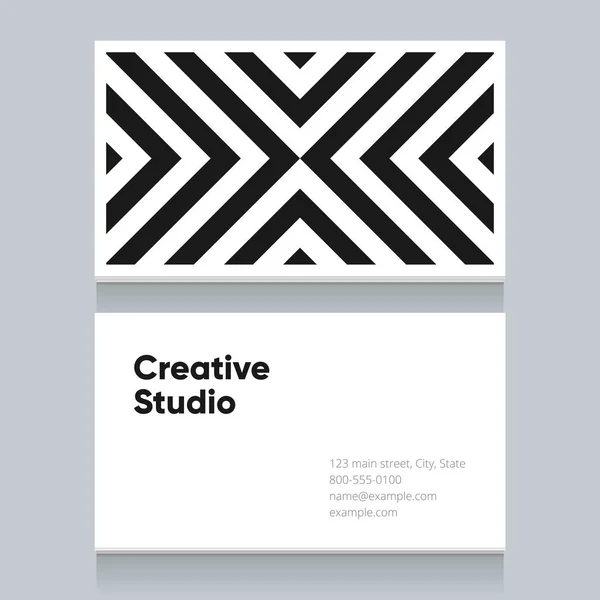Modelo Cartão Visita Com Fundo Preto Branco Versão Elementos Design Gráficos De Vetores