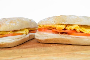 Lezzetli sandviç kahvaltı için ve güne başlayın