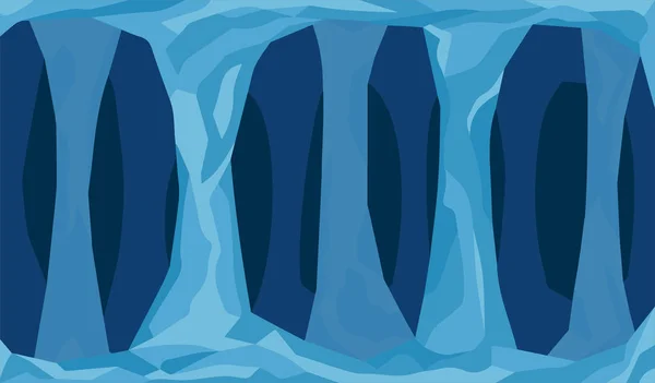 Vektör çizim yatay derin mavi mağara