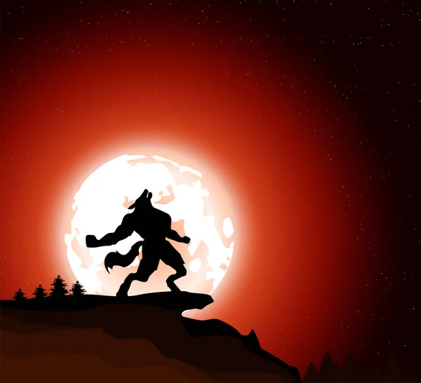 Cadılar Bayramı gecesi ve kurtadam ay zemin üzerine