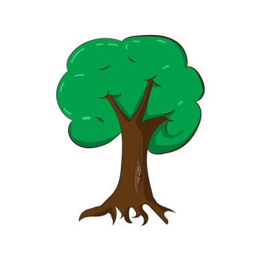Yeşil bir ağacın çizimi.