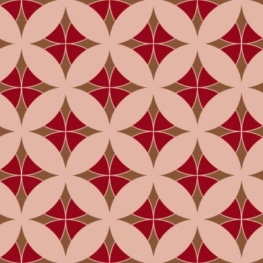 Soyut Dairesel Döşemeler Kusursuz Vektör Deseni. Geometrik doku. Tekrarlanan arkaplan.