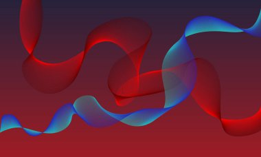 Kırmızı ve mavi bir arka plan. Çeşitli şekiller