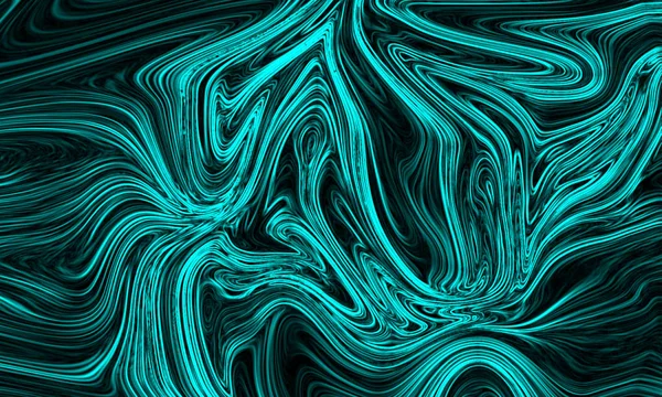 Neon cyan abstract background with liquify flow — Stock Photo, Image