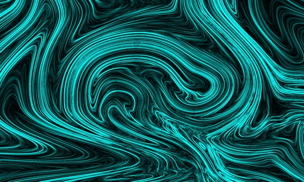 Neon cyan abstract background with liquify flow — Stock Photo, Image