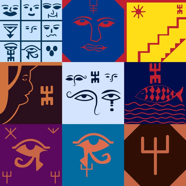 De Marokkaanse muurschildering decoratieve ontwerp kunst symbolen — Stockvector