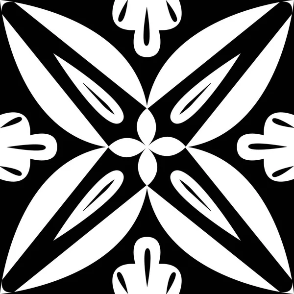 Noir nad motif royal blanc. Le fond vectoriel Seamless — Image vectorielle