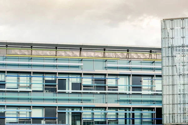 Exterior Modern Office Building Blue Glass Windows — Stock Photo, Image