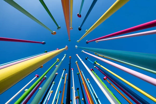 Vista Perspectiva Baixa Obra Arte Coloris Milão Por Bairro City — Fotografia de Stock