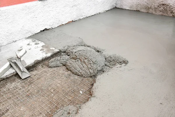 Process of making concrete floor — Stock Photo, Image