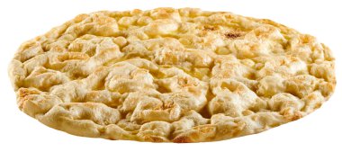 Klasik yuvarlak Roma pizza bianca veya beyaz pizza