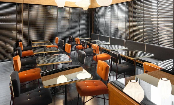 Interieur Van Een Retro Jaren Restaurant Met Opgevulde Stoelen Lege — Stockfoto