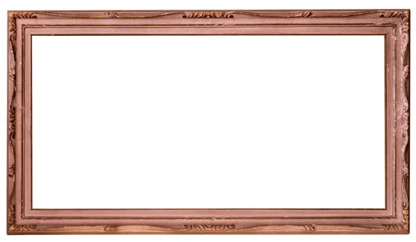 Empty Natural Wood Rectangular Vintage Frame White Interior Your Painting — Stock Photo, Image