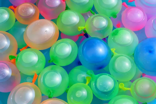 Textura Fundo Bombas Água Coloridas Balões Látex Multicoloridos Para Uma — Fotografia de Stock