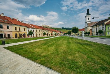Şehir Spisske Podhradie, Slovakya, Avrupa'nın merkezi sokak