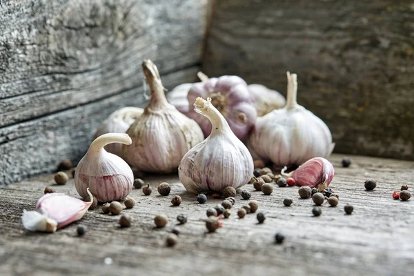 Garlic with pepper in a drawer