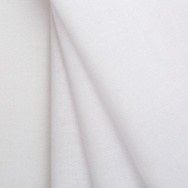 Přírodní bílá bavlněná tkanina textura pozadí povrch — Stock fotografie