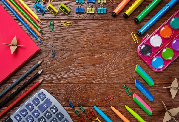 Der Hintergrund für Ihre Postkarte ist zurück in der Schule — Stockfoto