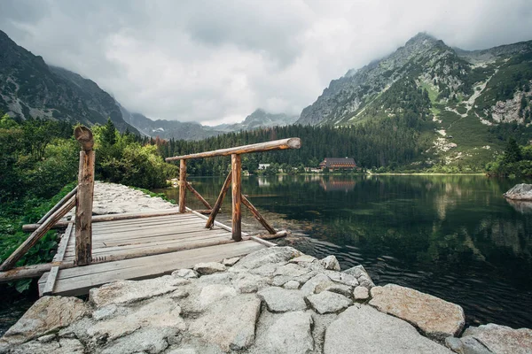 Der See Popradske Pleso Der Hohen Tatra Die Erstaunliche Natur — Stockfoto