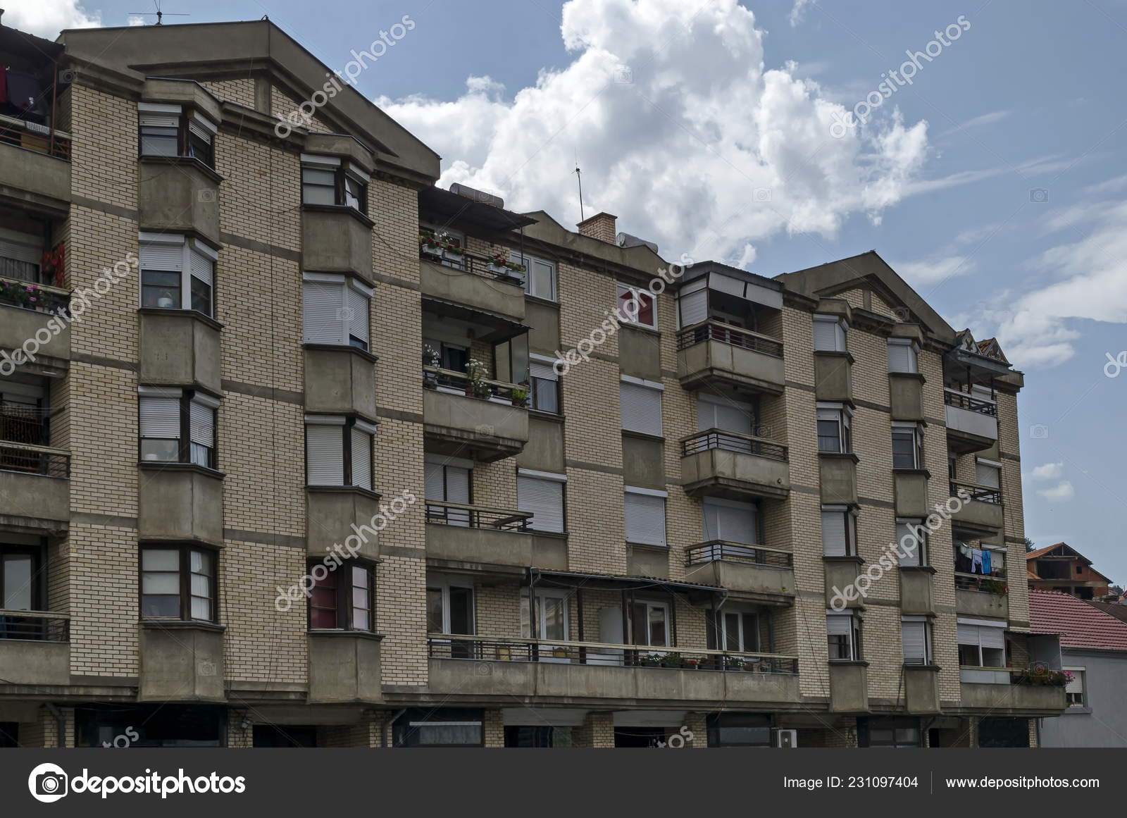 Residential District Ancient Macedonian Houses Town Delchevo Macedonia